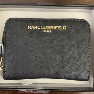 Karl Lagerfeld Small Black Accordion Wallet